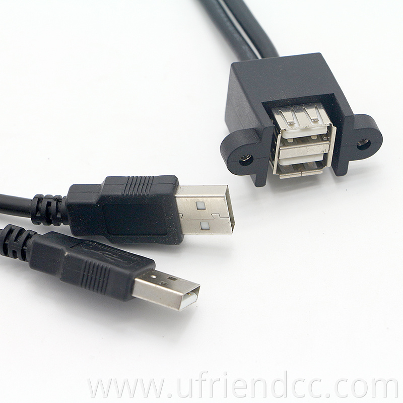 USB2.0 3.0 Extension Cable with Screw locking Micro Mini USB Type A B C Panel Mount Female To Male